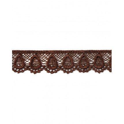 Кружево плетеное ш.20 мм коричневый 100 см (арт. КП-195-31-18428.031)
