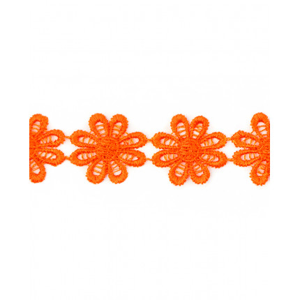 Кружево плетеное ш.2,5 см оранжевый 100 см (арт. КП-215-24-30112.023)