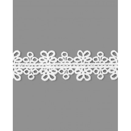 Кружево плетеное ш.2,5 см белый 100 см (арт. КП-293-1-34749)