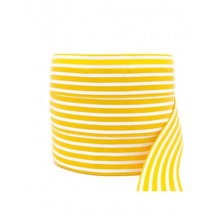 Лента репсовая с рисунком шир. 25 мм желтый 1 метр (арт. ЛОРП-54-1-38513)