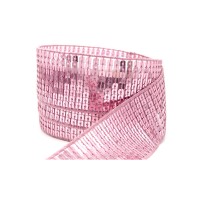 Прочие ЛТОТ-108-14-36466.014 Лента лампас с пайетками ш.40 мм розовый 1 метр 