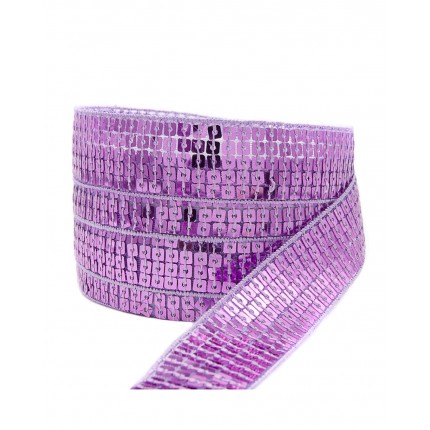 Лента лампас с пайетками ш.40 мм сиреневый 1 метр (арт. ЛТОТ-108-15-36466.015)
