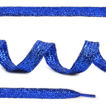 Шнурок плоский ш.1см металлизированый дл.120см цв.синий МХ-346S синий (арт. МГ-10314-1-МГ0683353)