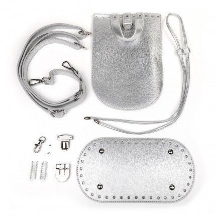 Набор для изготовления рюкзака из экокожи (серебро/никель) серебристый (арт. МГ-108293-1-МГ0957667)
