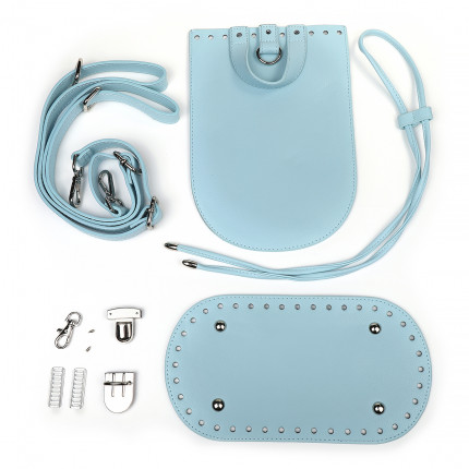 Набор для изготовления рюкзака из экокожи (голубой/никель) голубой (арт. МГ-108358-1-МГ0957668)