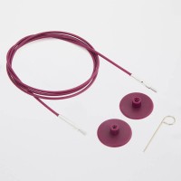 KnitPro 10661 Набор: фиолетовый стальной тросик 20см (40см), 2 заглушки и кабельный ключик KnitPro, 10661 