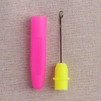 Прочие N0007914 Крючок для поднятия петель, с колпачком, 14 см, цвет розовый, жёлтый 