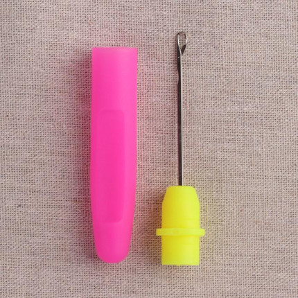 Крючок для поднятия петель, с колпачком, 14 см, цвет розовый, жёлтый (арт. N0007914)