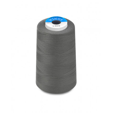 Нитки 40/2, 5000 ярдов п/э Wings №347 серый (арт. НПМ-105-1-42350)
