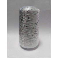 Пряжа с пайетками на конусе 250г/1000м Цвет 7 белый