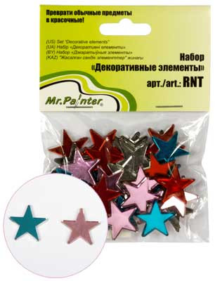 "Mr.Painter" RNT-40 "Декоративные элементы" 40 шт. 01 "Звездочки" (арт. RNT-40)