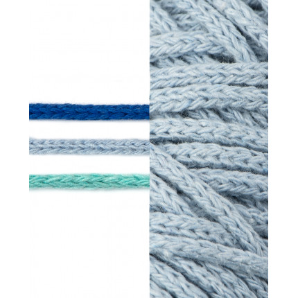 Набор шнуров хлопковых 3 мм (синий+голубой+мятный) (арт. ШД-110-1-34328.003)