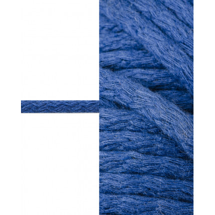 Шнур декоративный д.0,5 см синий хлопок 100%, 50м (арт. ШД-113-14-34326.006)