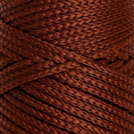 Шнур для вязания без сердечника 100% полиэфир, ширина 3мм 100м/210гр, (96 сиреневый) коричневый (арт. СМЛ-40115-12-СМЛ0002862185)