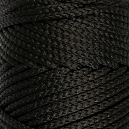 Шнур для вязания без сердечника 100% полиэфир, ширина 3мм 100м/210гр, (96 сиреневый) чёрный (арт. СМЛ-40115-15-СМЛ0002862171)