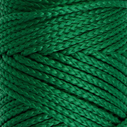 Шнур для вязания без сердечника 100% полиэфир, ширина 3мм 100м/210гр, (96 сиреневый) зелёный (арт. СМЛ-40115-17-СМЛ0002862187)