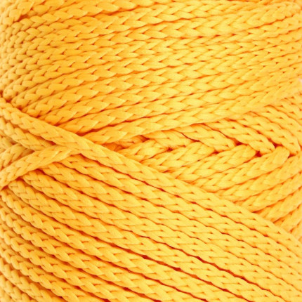 Шнур для вязания без сердечника 100% полиэфир, ширина 3мм 100м/210гр, (96 сиреневый) жёлтый (арт. СМЛ-40115-4-СМЛ0002862190)