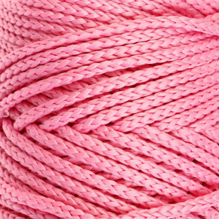 Шнур для вязания без сердечника 100% полиэфир, ширина 3мм 100м/210гр, (96 сиреневый) розовый (арт. СМЛ-40115-7-СМЛ0002862177)