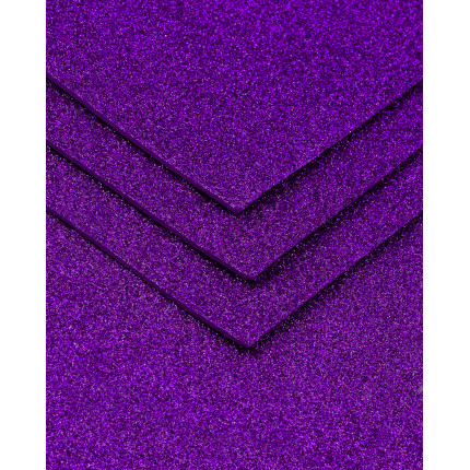 Глиттерный фоамиран в листах фиолетовый (арт. ТФМ-17-15-30375.015)