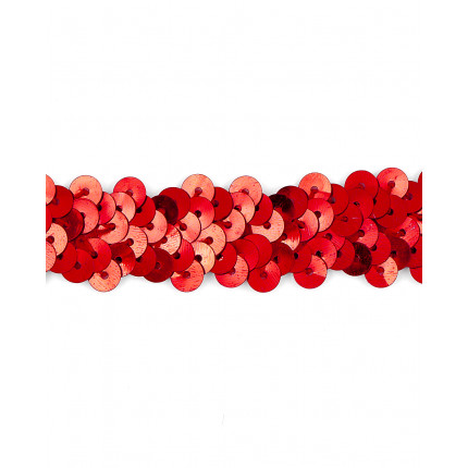 Тесьма эластичная пайетки ш.1,8см красный 1 метр (арт. ТМ-5392-2-39509.002)