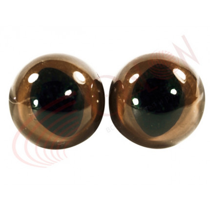 Глазки винтовые "Кошачий взгляд" 12 мм (коричневый) 2шт/уп.(1 пара)