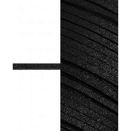 Шнур замшевый с глиттером ш.0,3 см черный 1 пог.м. (арт. ЗШД-2-1-38962.001)