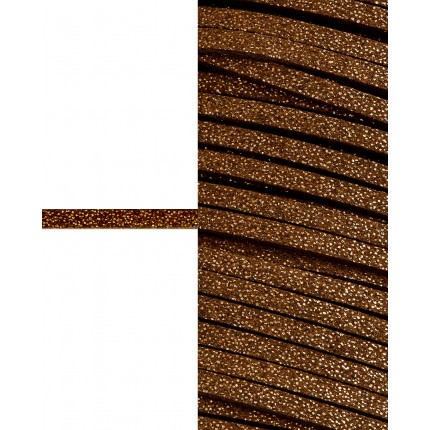 Шнур замшевый с глиттером ш.0,3 см коричневый 1 пог.м. (арт. ЗШД-2-4-38962.004)