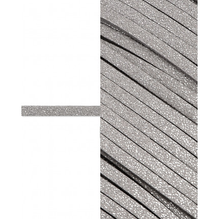 Шнур замшевый с глиттером ш.0,3 см серый 1 пог.м. (арт. ЗШД-2-5-38962.005)