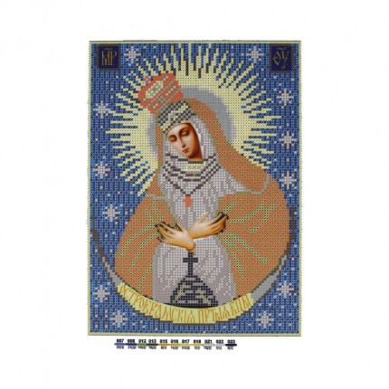 Схема для вышивания №1 Канва/ткань с рисунком "Нова Слобода" №1 для вышивания бисером формат А4 БИС 9019 "Богородица Остробрамская"