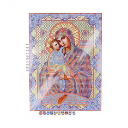 Схема для вышивания №1 Канва/ткань с рисунком "Нова Слобода" №1 для вышивания бисером формат А4 БИС 9025 "Богородица Почаевская"