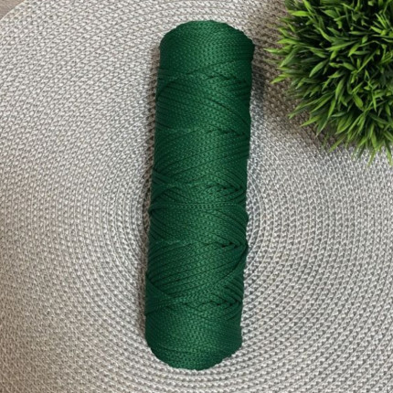 Шнур полиэфирный 4 мм без сердечника (темно-зеленый) 50м (122) (арт. ШП 4мм з)