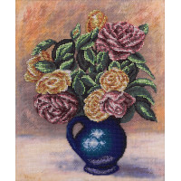 Panna C-1686 Набор для вышивания "PANNA" C-1686 ( Ц-1686 ) "Розы в синей вазе" 