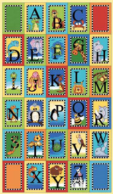 Ткань для пэчворка PEPPY A IS FOR ANIMAL PANEL 4427 ФАСОВКА 60 x 110 см 145±5 г/кв.м 100% хлопок 24448 MUL1 (арт. A IS FOR ANIMAL PANEL 4427)