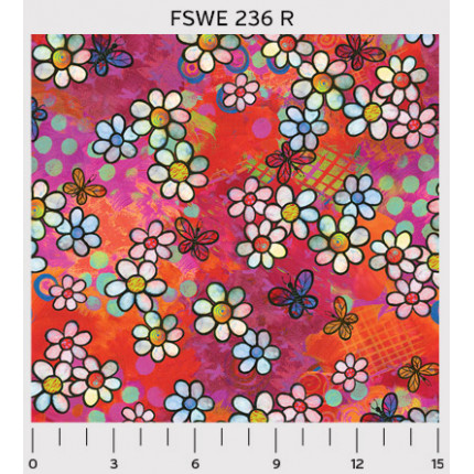 Ткань для пэчворка PEPPY FLYING SWEETLY PANEL ФАСОВКА 60 x 110 см 145±5 г/кв.м 100% хлопок  FSWE 236R (арт. FLYING SWEETLY PANEL)