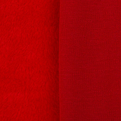 Плюш трикотажный PLF ФАСОВКА 50 x 50 см 390±10 г/кв.м 50% хлопок, 50% полиэстер 19-1664 красный (арт. PLF)