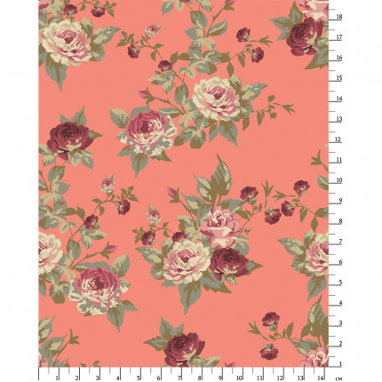 Ткань для пэчворка PEPPY ВИКТОРИАНСКИЕ РОЗЫ ФАСОВКА 50 x 55 см 146±5 г/кв.м 100% хлопок ВР-18 розовый (арт. ВИКТОРИАНСКИЕ РОЗЫ)