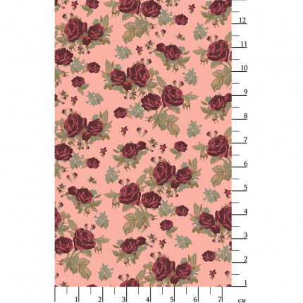 Ткань для пэчворка PEPPY ВИКТОРИАНСКИЕ РОЗЫ ФАСОВКА 50 x 55 см 146±5 г/кв.м 100% хлопок ВР-19 розовый (арт. ВИКТОРИАНСКИЕ РОЗЫ)
