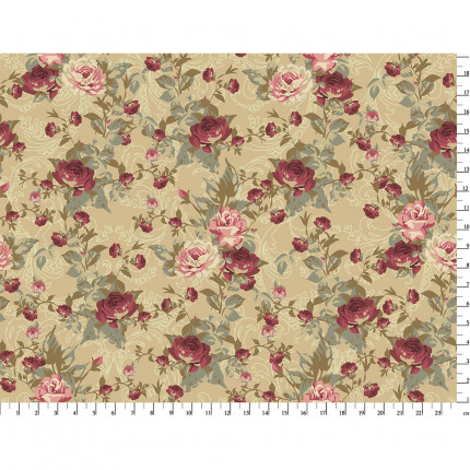 Ткань для пэчворка PEPPY ВИКТОРИАНСКИЕ РОЗЫ ФАСОВКА 50 x 55 см 146±5 г/кв.м 100% хлопок ВР-29 зеленый (арт. ВИКТОРИАНСКИЕ РОЗЫ)