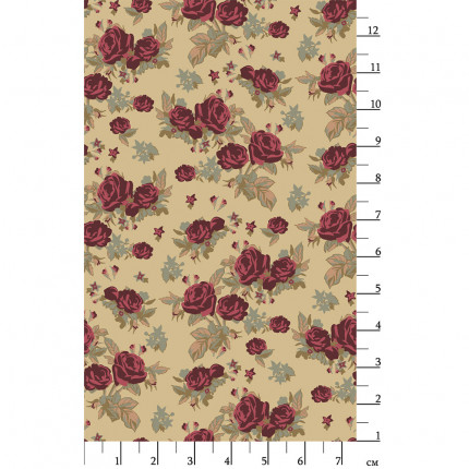 Ткань для пэчворка PEPPY ВИКТОРИАНСКИЕ РОЗЫ ФАСОВКА 50 x 55 см 146±5 г/кв.м 100% хлопок ВР-32 зеленый (арт. ВИКТОРИАНСКИЕ РОЗЫ)