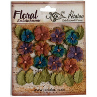 Petaloo 003 Набор цветов бумажных "Petaloo" 1465-003 Darjeeling Petites х 24  Blue 