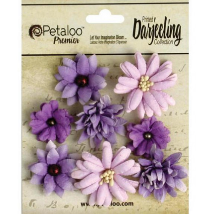 Набор цветов бумажных "Petaloo" 1462-104 Darjeeling Mini Mix х 8  Teas Purple (арт. 104)
