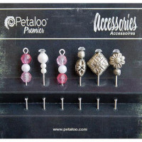 Petaloo 1474-017 Шпильки декоративные "Petaloo" 1474-017 Bead Hat Pins х 6 шт.-Fuschia 
