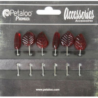 Petaloo 1475-002 Шпильки декоративные "Petaloo" 1475-002 Glass Ornament Pins х 6 шт.-Red 