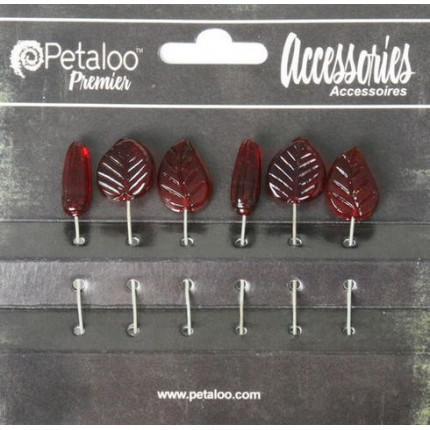 Шпильки декоративные "Petaloo" 1475-002 Glass Ornament Pins х 6 шт.-Red (арт. 1475-002)