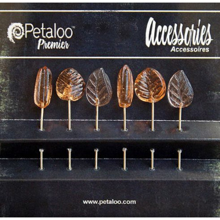 Шпильки декоративные "Petaloo" 1475-014 Glass Ornament Pins х 6 шт. -Peach (арт. 1475-014)