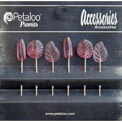 Шпильки декоративные "Petaloo" 1475-121 Glass Ornament Pins х 6 шт.-Dk.Rose (арт. 1475-121)