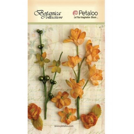 Набор цветов бумажных "Petaloo" 1100-203  Floral Ephemera- Amber (янтарь) (арт. 1100-203)