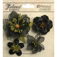 Petaloo 1256-209 Набор цветов из ткани "Petaloo" 1256-209 Mixed Textured Blossoms х 4- B 