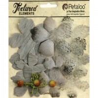 Petaloo 1257-210 Набор цветов из ткани "Petaloo" 1257-210 Mixed Textured Blossoms х 12 (серый) 