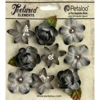 Petaloo 1263-210 Набор цветов из ткани "Petaloo" 1263-210 Assorted Blossoms х 9 (серый) 